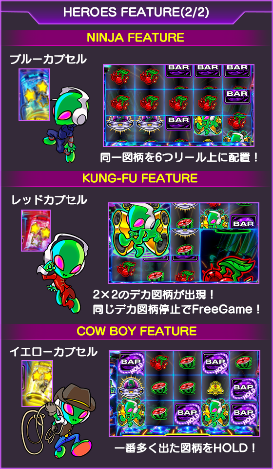 ALIEN HEROESのゲーム画面