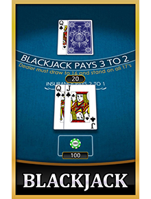 ブラックジャックのゲーム画面