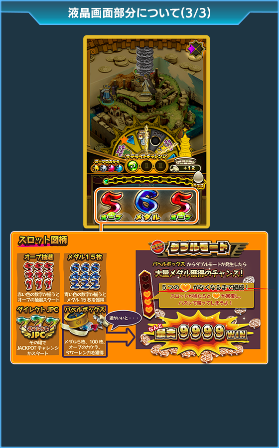 バベルのメダルタワーＷ！のゲーム画面