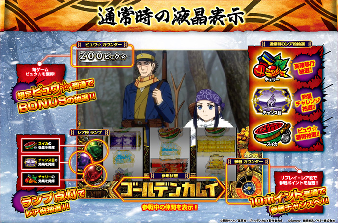 スマスロ ゴールデンカムイのゲーム画面