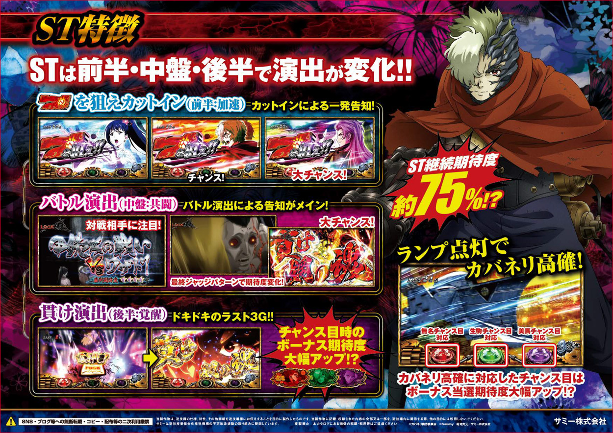 パチスロ甲鉄城のカバネリのゲーム画面