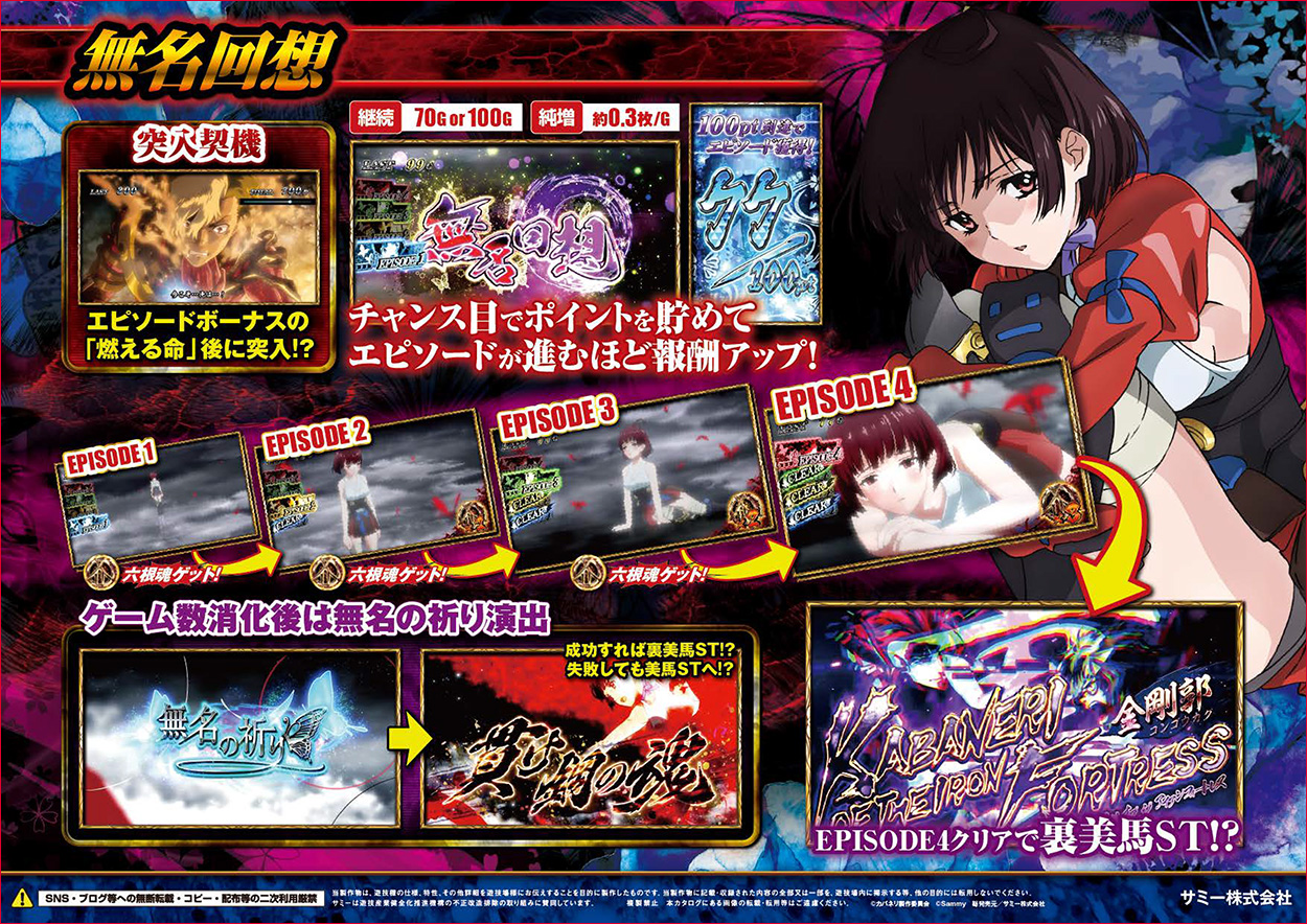 パチスロ甲鉄城のカバネリのゲーム画面