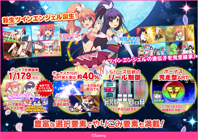 パチスロツインエンジェルBREAKのゲーム画面